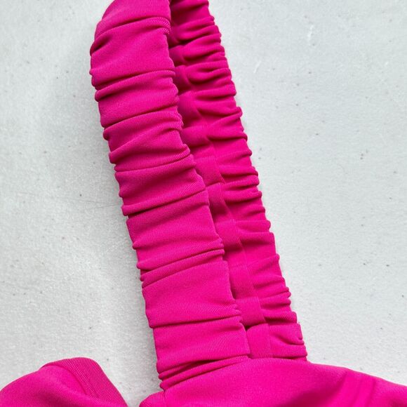L*Space The Breaks Bra Ruched Top Princess Seams Fuchsia Pink Women Small NWT - Picture 4 of 9